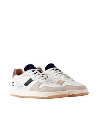 D.A.T.E. Perforated Suede Low-Top Sneaker - White