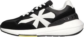 John Richmond Sneakers van leer en stof - Heren - Sneakers - Zwart - 40 EU - Leer - Schoenen