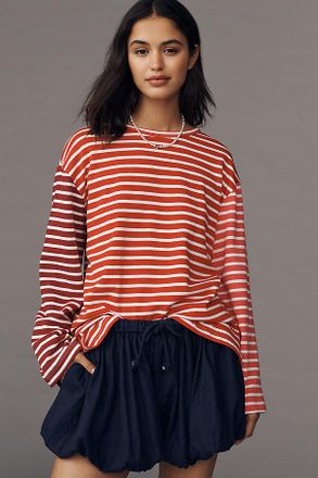 English Factory Long-Sleeve Contrast Striped Top