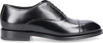 Santoni Kalfsleren Zakelijke Schoenen - Heren - Nette schoenen - Zwart - 43 1/2 EU - Leer - Schoenen