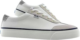 Keds Womens Keds Jump Kick Sneakers Off White Leather Lifestyle Shoes HAWK1859