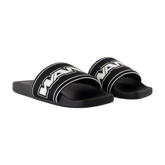Alexander Wang Womens Logo-Webbing Slide Black Others Sandal