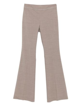 D.exterior D. Exterior Beige Flared-Leg Trousers
