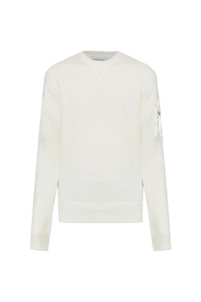 Moncler SLEEVE POCKET SWEATER Size: XL, colour: WHITE