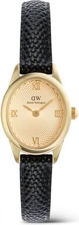 Daniel Wellington Ophelia Mini Leather Strap Watch, 22mm x 25.5mm in Gold-Tone/gold/black at Nordstrom