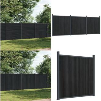 vidaXL Pannello di Recinzione Grigio 526x186 cm in WPC - Recinzione residenziale - Pannello di recinzione
