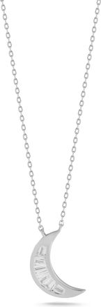 Glaze Jewelry Sterling Silver Baguette Moon Necklace