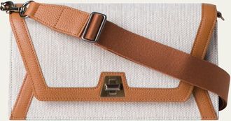 Akris Anouk City Canvas & Leather Crossbody Bag