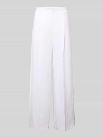 HUGO BOSS Relaxed Fit Hose aus Leinen-Mix in Weiss, Gr&ouml;&szlig;e 36
