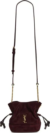 Saint Laurent Mini Jamie Carr&eacute; Rive Gauche Suede Shoulder Pouch in Smoky Burgundy at Nordstrom