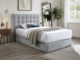 Vente-Unique Testata trapuntata 140 cm Tessuto Grigio - FRANCESCO