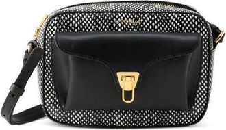 Coccinelle Womens Handbag Black-Black Calf Split Leather