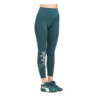 Puma Puma, Broeken, Dames, Blauw, L, Groene Sportieve Leggings Slim Fit