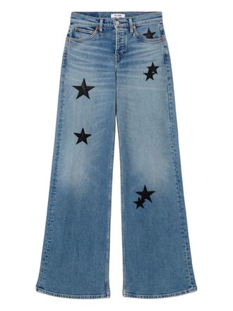 Re/Done star-details wide-leg jeans - Blue