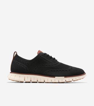 Cole Haan Mens ZER&Oslash;GRAND Remastered Stitchlite Wingtip Oxford Shoes - Black Size 10.5