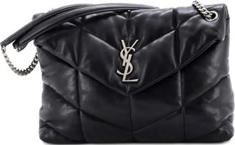 Saint Laurent Loulou Puffer Quilted Leather Medium shoulder bag - Zwart