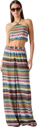Missoni Top In Lam&eacute; Viscose With Pixel-effect Zigzag Pattern And Halter Neckline in Black & Multicoloured at Nordstrom, Size 40 It