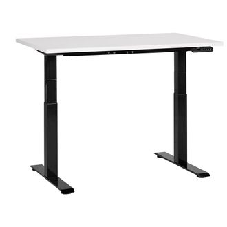Beliani Beliani - Escritorio De Altura Regulable El&eacute;ctrico Oficina Moderna Patas Cuadradas 120 X 72 Cm Tablero Blanco Soporte De Acero Negro Destines