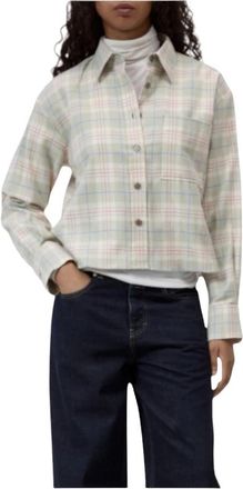 Closed Oversized Shirt met Cropped Voorkant - Dames - Overhemden - Veelkleurig - M - Katoen - Overhemden