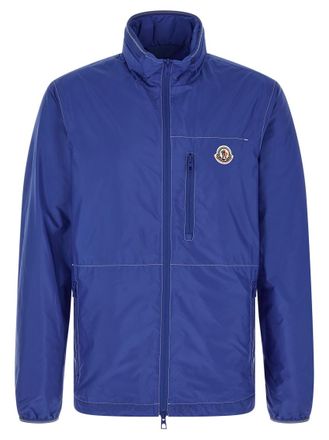 Moncler Blue Solid Mandarin Collar Jacket