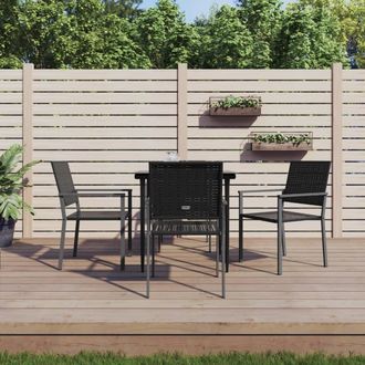 vidaXL Juego De Comedor Para Jard&iacute;n 5 Piezas Rat&aacute;n Sint&eacute;tico Y Acero Vidaxl