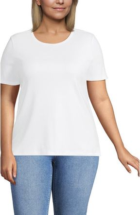Lands End Cotton Rib T-shirt in White at Nordstrom, Size 2X