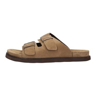 Stefano Lauran Nubuck Slider - Heren - Schoenen - Bruin - Maat: 46 EU Leer