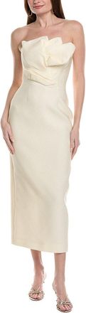 Lela Rose Draped Tulip Silk-Blend Sheath Dress