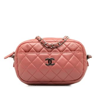 Chanel Pre-owned Cross Body Bags, female, Pink, Size: ONE SIZE Pre-owned Leather crossbody-bags