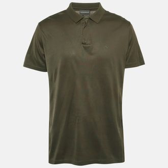 Emporio Armani Green Jersey Zip-Up T-Shirt