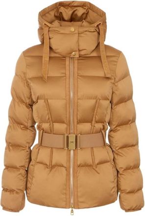 Elisabetta Franchi Donsjack in Voile - Dames - Winterjassen - Beige - XS - Jassen