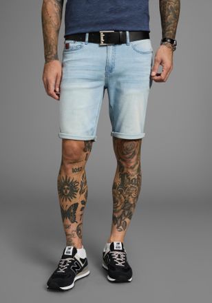 Bruno Banani Jeansshorts BRUNO BANANI Hutch-Shorts, Herren, Gr. 33, L&auml;nge 32, blau (light blau), Denim/Jeans, Obermaterial: 98% Baumwolle, 2% Elasthan, unifarben, 