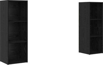 vidaXL Vidaxl - Conjunto de mueble de tv 2 pcs Roble negro 107 x 35 x 37 cm