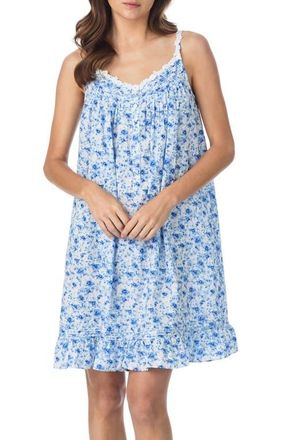 Eileen West Floral Sleeveless Cotton Chemise in Pink/Lilac at Nordstrom, Size X-Large