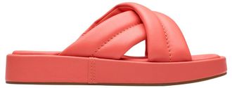 Clarks Womens Alda Glide Slide Sandal, Coral Leather, 4 UK