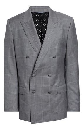 Dolce & Gabbana New Martini Fit Glen Plaid Virgin Wool Double Breasted Blazer in Quadri-Check-Tartan at Nordstrom, Size 38 Us