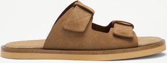 Russell & Bromley HARTLAND Mens Tan Suede Classic Two Strap Slide