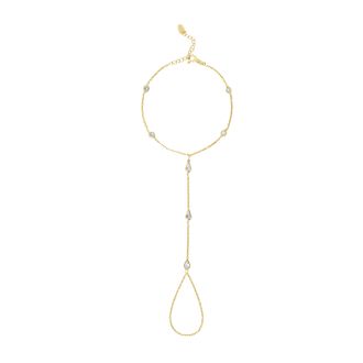 SHYMI Multi Stone Hand Chain -.925 Sterling Silver, 14K Gold-Plated, Rhodium Plated, 6 with 2 Extender, Cubic Zirconia Detailing, Day to Night