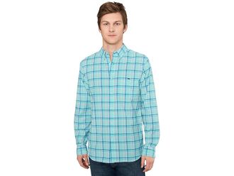 Vineyard Vines Coconut Key Plaid Featherweight Performance Shirt Mens Clothing Sea Splash : 2XL, Nylon/Spandex