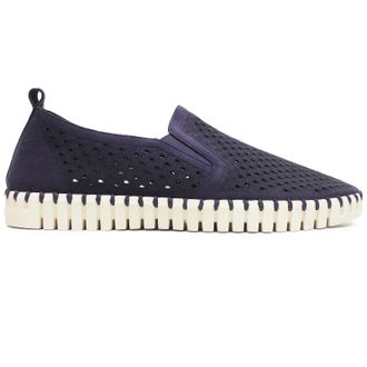 Ilse Jacobsen Tulip 140 Textile Mens Loafers Shoes - Navy - Size:UK 10