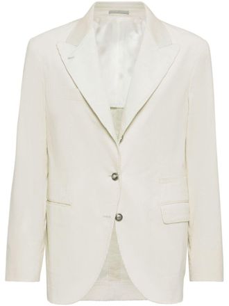 Brunello Cucinelli Blazer a coste monopetto - Bianco