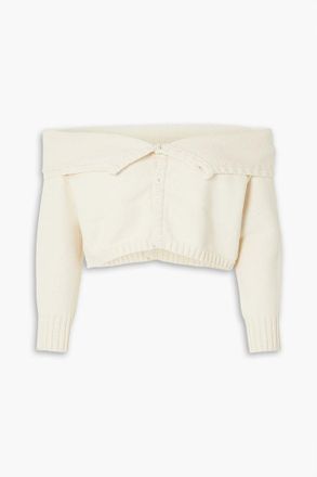 Philosophy di Lorenzo Serafini Schulterfreier Cropped Cardigan aus einer Baumwollmischung - Wei&szlig; - IT 48