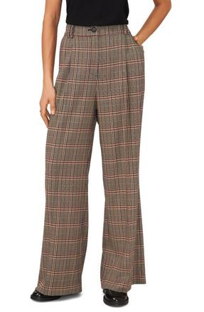 1.State Plaid High Waist Wide Leg Pants in Deep Red at Nordstrom, Size 6