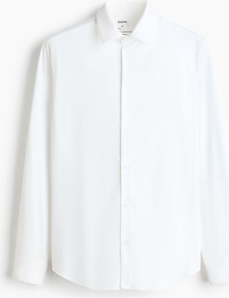 H&M Cooling Hemd mit Four-way-Stretch in Slim Fit - White