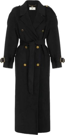 Elisabetta Franchi Cappotto doppiopetto con cintura - - Coats - Donna - Nero - S