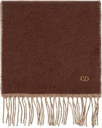 Valentino Garavani Cashmere Sjaal - Dames - Wintersjaals - Bruin - ONE Size - Kasjmier - Accessoires