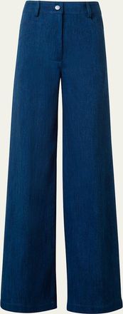 Akris Cooper Denim Wide Leg Pants