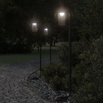Berkfield Home Outdoor Floor Lamps 3pcs Black 100 cm Stainless Steel