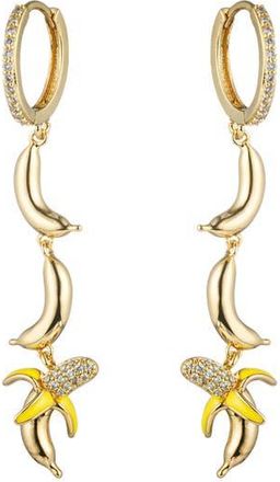 Eye Candy Los Angeles Shirin Banana Cubic Zirconia Linear Drop Earrings in Gold at Nordstrom Rack
