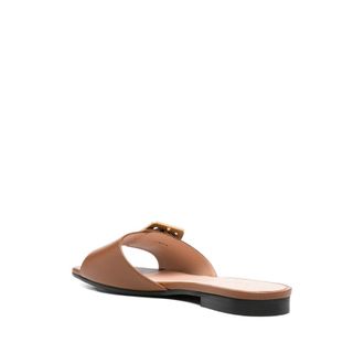 Bally Buckle-Detail Calf Leather Flat - Brown